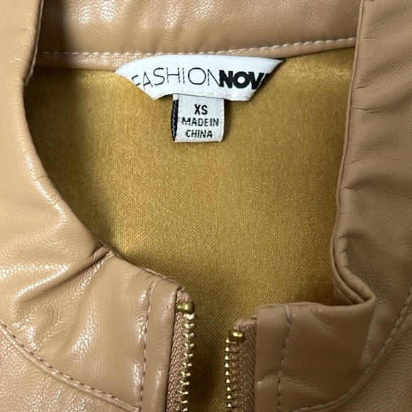 Nude Faux Leather Vest Crop Top - Picture 3 of 3